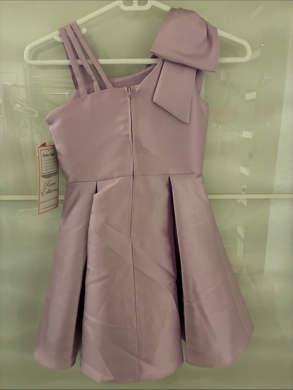 Rare Editions Lavender One-Shoulder Bow Party Dress - Picture 4 of 5